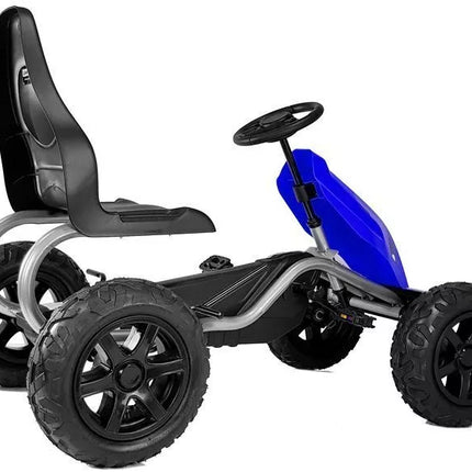 Pedalinis gokartas B012 su pripučiamais ratais, mėlynas