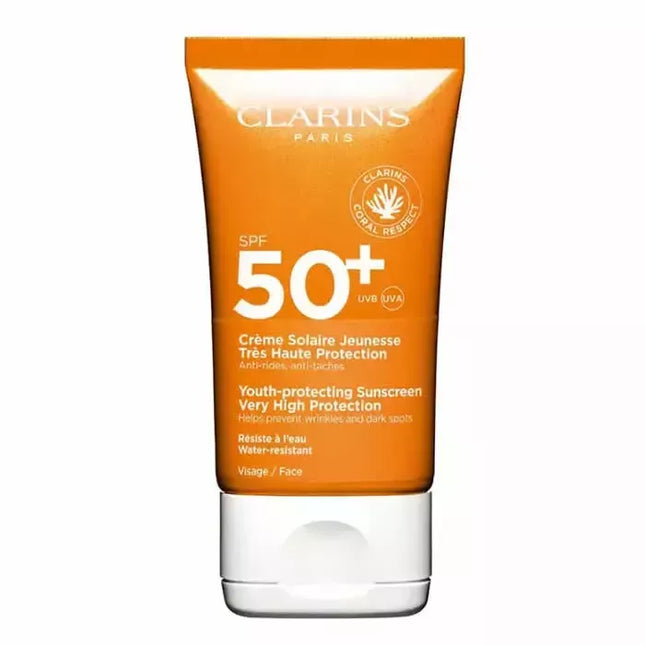 Clarins apsauginis nuo jaunystės kenkiančių veiksnių kremas nuo saulės su aukšta apsauga SPF50 50ml