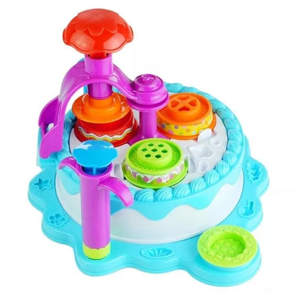 Spalvoto modelino "Pasidaryk pats" gimtadienio torto namelis