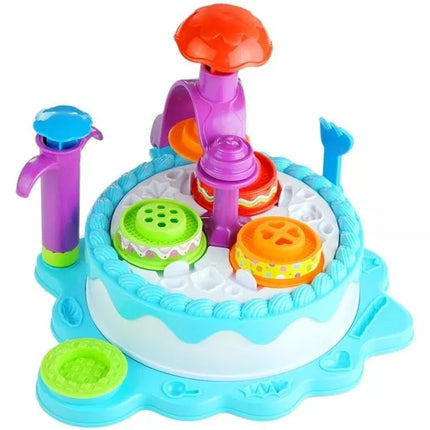 Spalvoto modelino "Pasidaryk pats" gimtadienio torto namelis