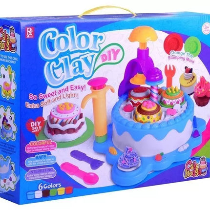 Spalvoto modelino "Pasidaryk pats" gimtadienio torto namelis