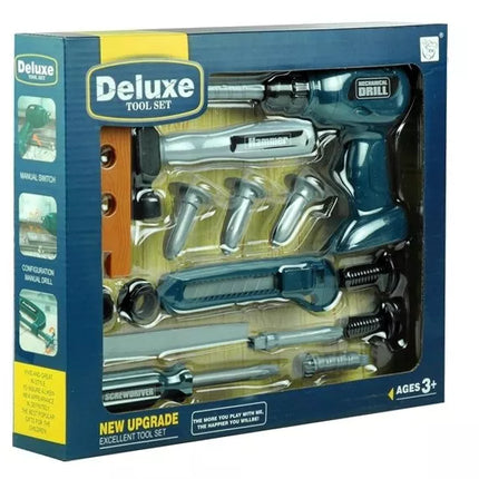 Aukštos kokybės įrankių rinkinys: akumuliatorinis gręžtuvas, plaktukas, atsuktuvas