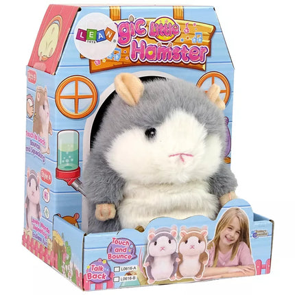 Interaktyvus kalbantis žiurkėnas rudas pliušinis žaislas, kartojantis žodžius