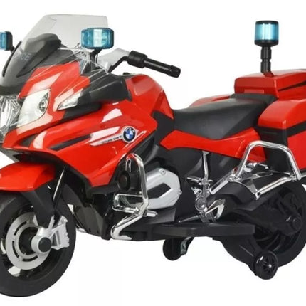 BMW R1200 policijos elektrinis motociklas vaikams - raudonas