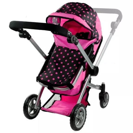 2 viename lėlės vežimėlis-lopšys Alice - rožinis