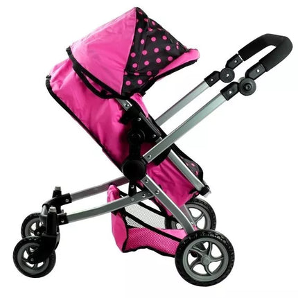 2 viename lėlės vežimėlis-lopšys Alice - rožinis