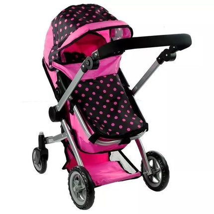 2 viename lėlės vežimėlis-lopšys Alice - rožinis