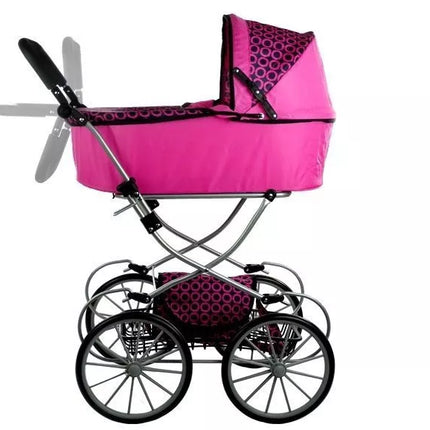 Retro lėlių vežimėlis Alice - XL rožinis