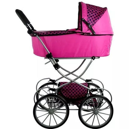 Retro lėlių vežimėlis Alice - XL rožinis
