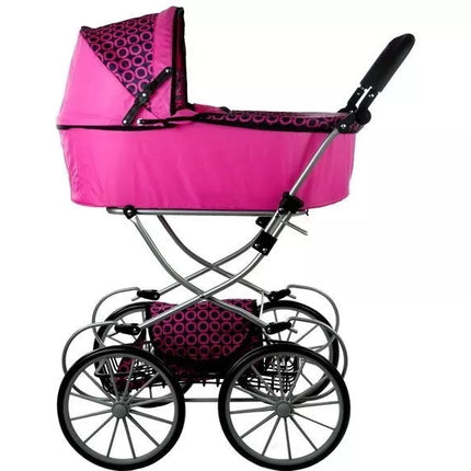 Retro lėlių vežimėlis Alice - XL rožinis