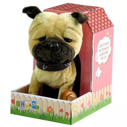 Interaktyvus šuo su pavadėliu ir nameliu, smėlio spalvos