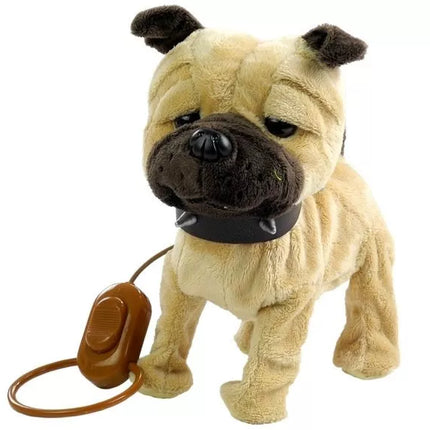 Interaktyvus šuo su pavadėliu ir nameliu, smėlio spalvos