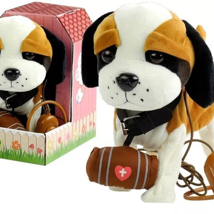 Interaktyvus šuo su pavadėliu ir nameliu Bernardinas