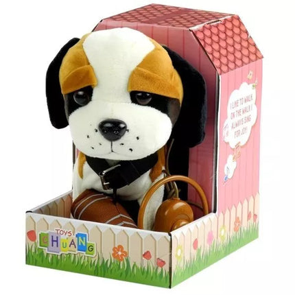 Interaktyvus šuo su pavadėliu ir nameliu Bernardinas