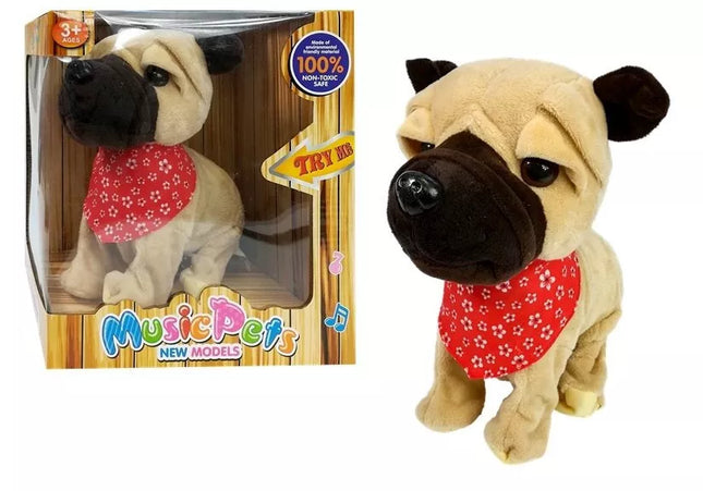 Interaktyvus šuo su pavadėliu loja vizgina uodegą sensoriai