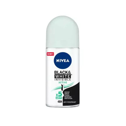 Nivea Black & White Invisible Active Deodorant Rutulinis 50ml