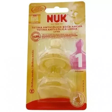 Platus "First Choice" 1 M Lateksiniai Žindukai 2 Vnt. NUK