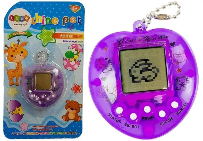 Elektroninis žaislas Tamagotchi violetinis su trumpa grandinėle