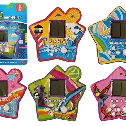 Elektroninis „Tetris“ žaidimas „Brick Game“, nešiojamas, žvaigždžių, violetinės spalvos