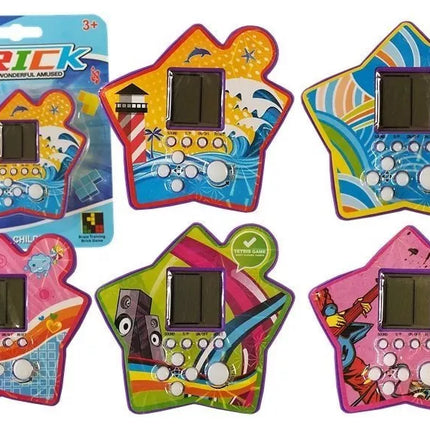 Elektroninis „Tetris“ žaidimas „Brick Game“, nešiojamas, žvaigždžių, violetinės spalvos