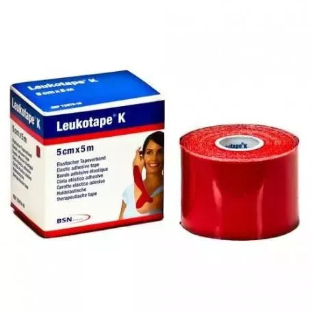 Leukotape K Tvarsi, Lipni Juosta, Raudona 5 cm x 5 m BSN MEDICAL