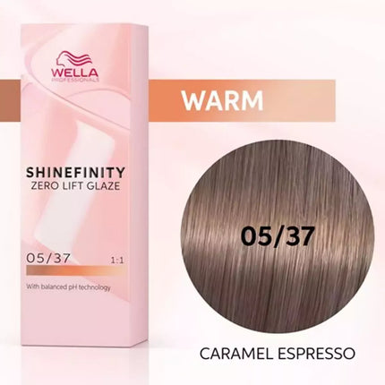 Wella Shinefinity Zero Lift Glaze Tinte 05-37 Caramel Espresso 1vnt.