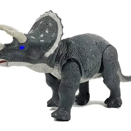 Didelis pilkas triceratopsas su baterijomis