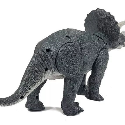 Didelis pilkas triceratopsas su baterijomis