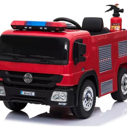 Gaisrinės mašinos elektromobilis vaikams - raudonas