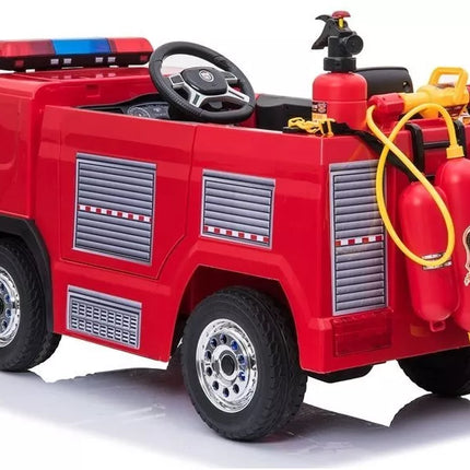 Gaisrinės mašinos elektromobilis vaikams - raudonas