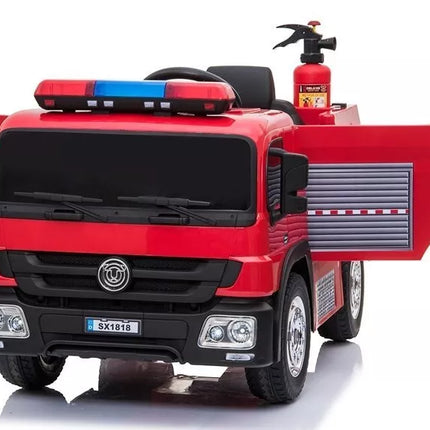 Gaisrinės mašinos elektromobilis vaikams - raudonas
