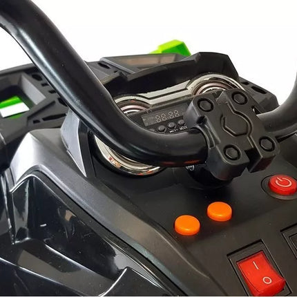 Keturratis BDM0906 elektrinis važiavimo žaislas su pripučiamais ratais – juodas