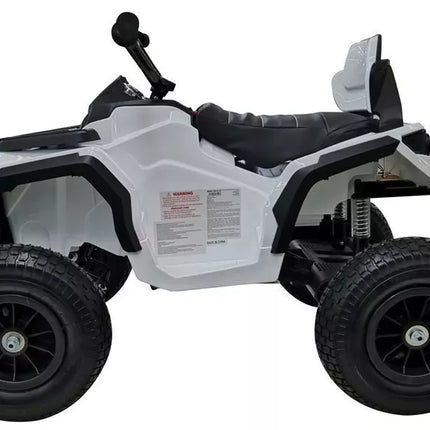 Vaikiška elektromobilių triratė transporto priemonė Quad BDM0906 su pripučiamais ratais - Balta