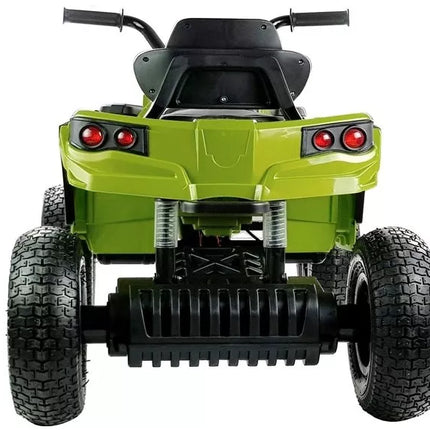 Keturratis BDM0906 elektrinis vaikiškas automobilis su pripučiamais ratais - žalias