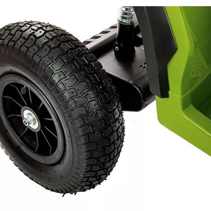 Keturratis BDM0906 elektrinis vaikiškas automobilis su pripučiamais ratais - žalias