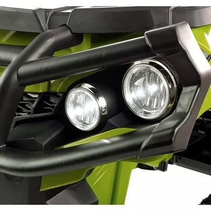 Keturratis BDM0906 elektrinis vaikiškas automobilis su pripučiamais ratais - žalias