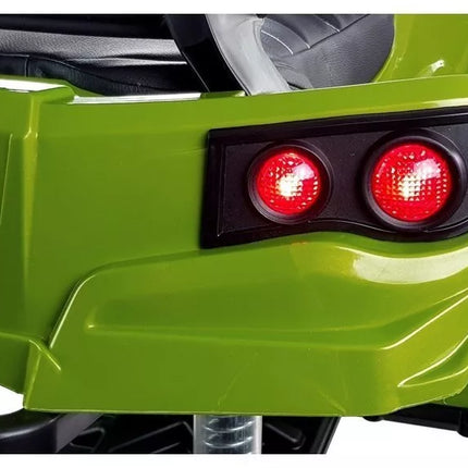 Keturratis BDM0906 elektrinis vaikiškas automobilis su pripučiamais ratais - žalias