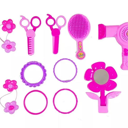 Tualetinis staliukas su grožio rinkiniu ir plaukų aksesuarais