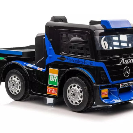 Akumuliatorinis automobilis Mercedes XMX622B puspriekabė tamsiai mėlyna LCD