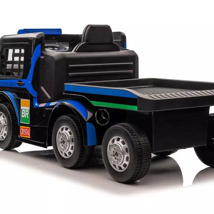 Akumuliatorinis automobilis Mercedes XMX622B puspriekabė tamsiai mėlyna LCD