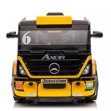 Vaikiškas elektromobilis Mercedes XMX622B puspriekabė Geltonas LCD