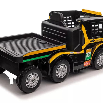 Vaikiškas elektromobilis Mercedes XMX622B puspriekabė Geltonas LCD