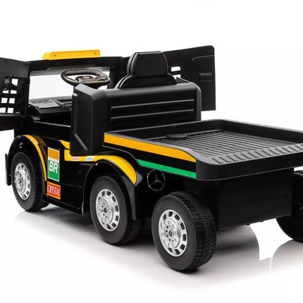 Vaikiškas elektromobilis Mercedes XMX622B puspriekabė Geltonas LCD