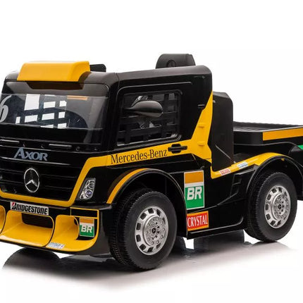 Vaikiškas elektromobilis Mercedes XMX622B puspriekabė Geltonas LCD