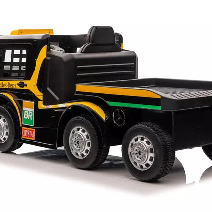 Vaikiškas elektromobilis Mercedes XMX622B puspriekabė Geltonas LCD