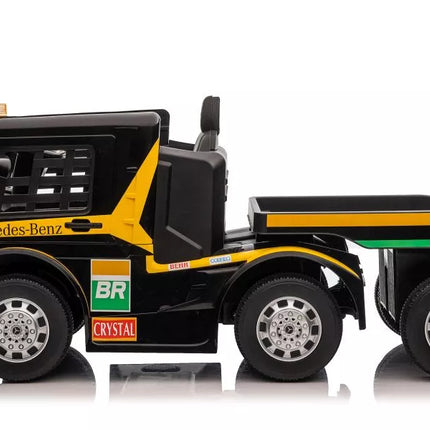 Vaikiškas elektromobilis Mercedes XMX622B puspriekabė Geltonas LCD