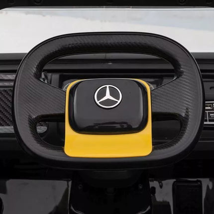 Vaikiškas elektromobilis Mercedes XMX622B puspriekabė Geltonas LCD