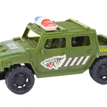 Karinis rinkinys: karinis sraigtasparnis, kovinis automobilis, valdymo bokštas, karys