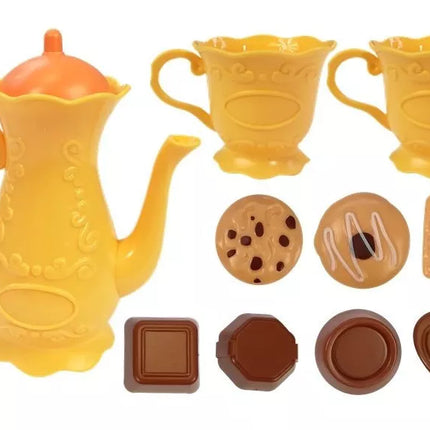 Vaikiškos virtuvėlės rinkinys "Pair Lights" su garsais, rožinėmis lėkštutėmis ir aksesuarais, 65 vnt.