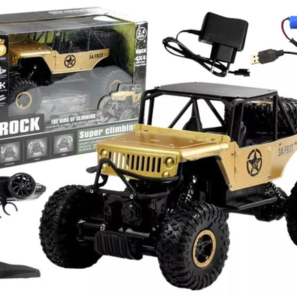 R/C Monster automobilis Jeep 1:18 Gold